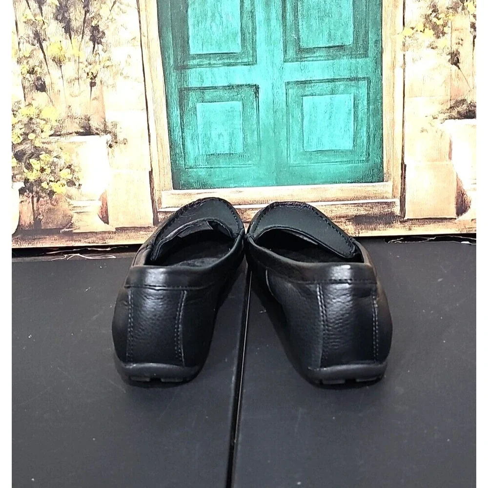 Womens Eddie‎ Bauer Shoes 8.5 Black Leather Loafers Ellensburg